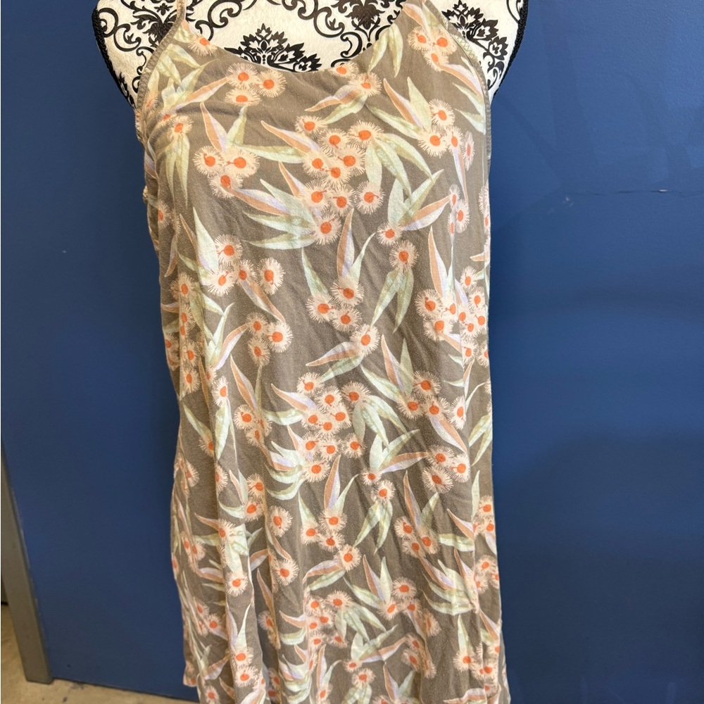 Patagonia Floral Mini Dress - Tan and Orange